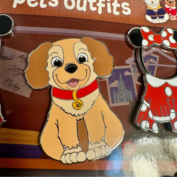 NWT. Disney Pets Outfits Lady Pin Set with Sorcerer Mickey Mouse - Picture 3 of 10